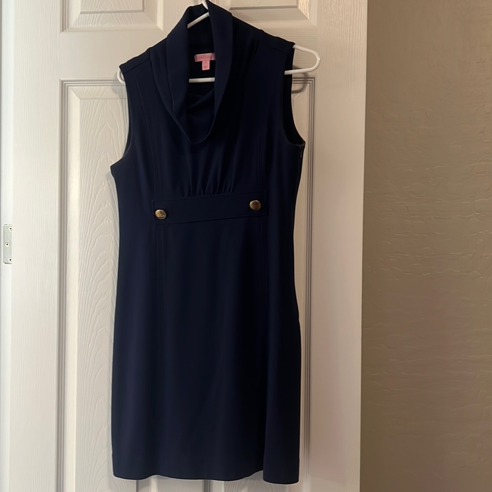 Lilly Pulitzer Cowl neck dress, Navy, small